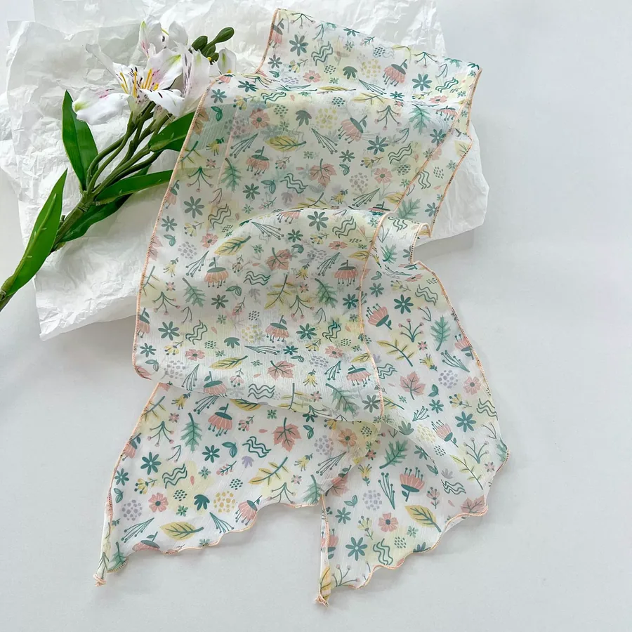 Georgette Long Scarf with Print view 7