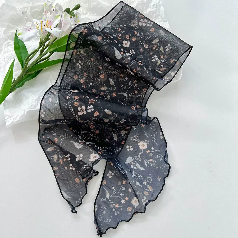Georgette Long Scarf with Print view 10
