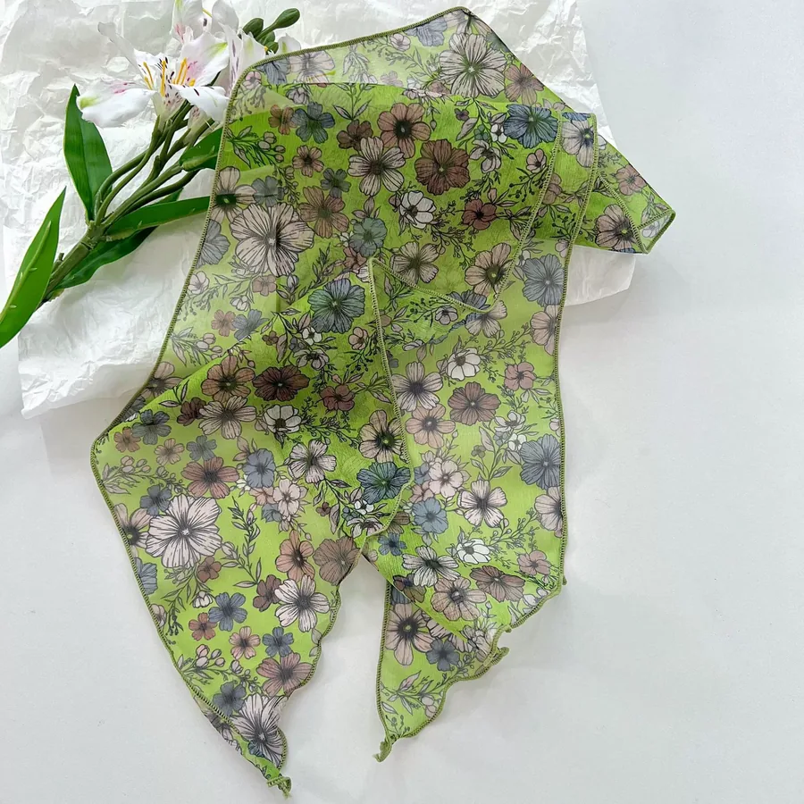 Georgette Long Scarf with Print view 12