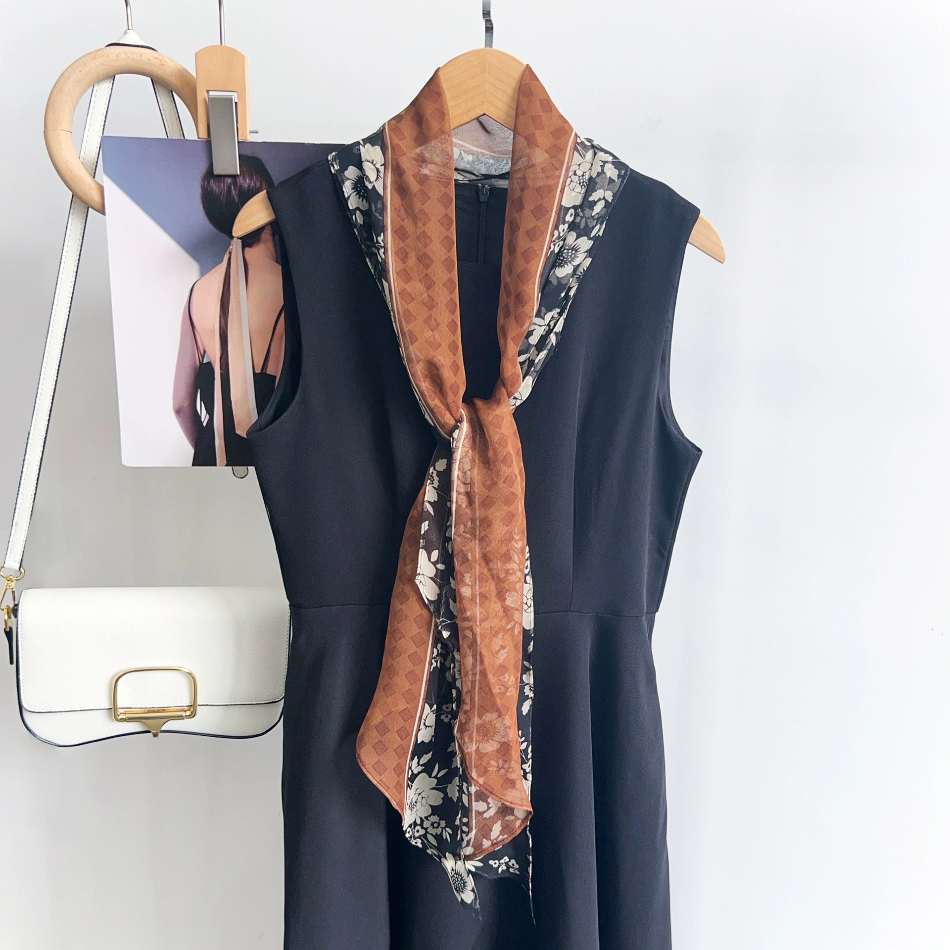Chiffon Floral Long Scarf view 3