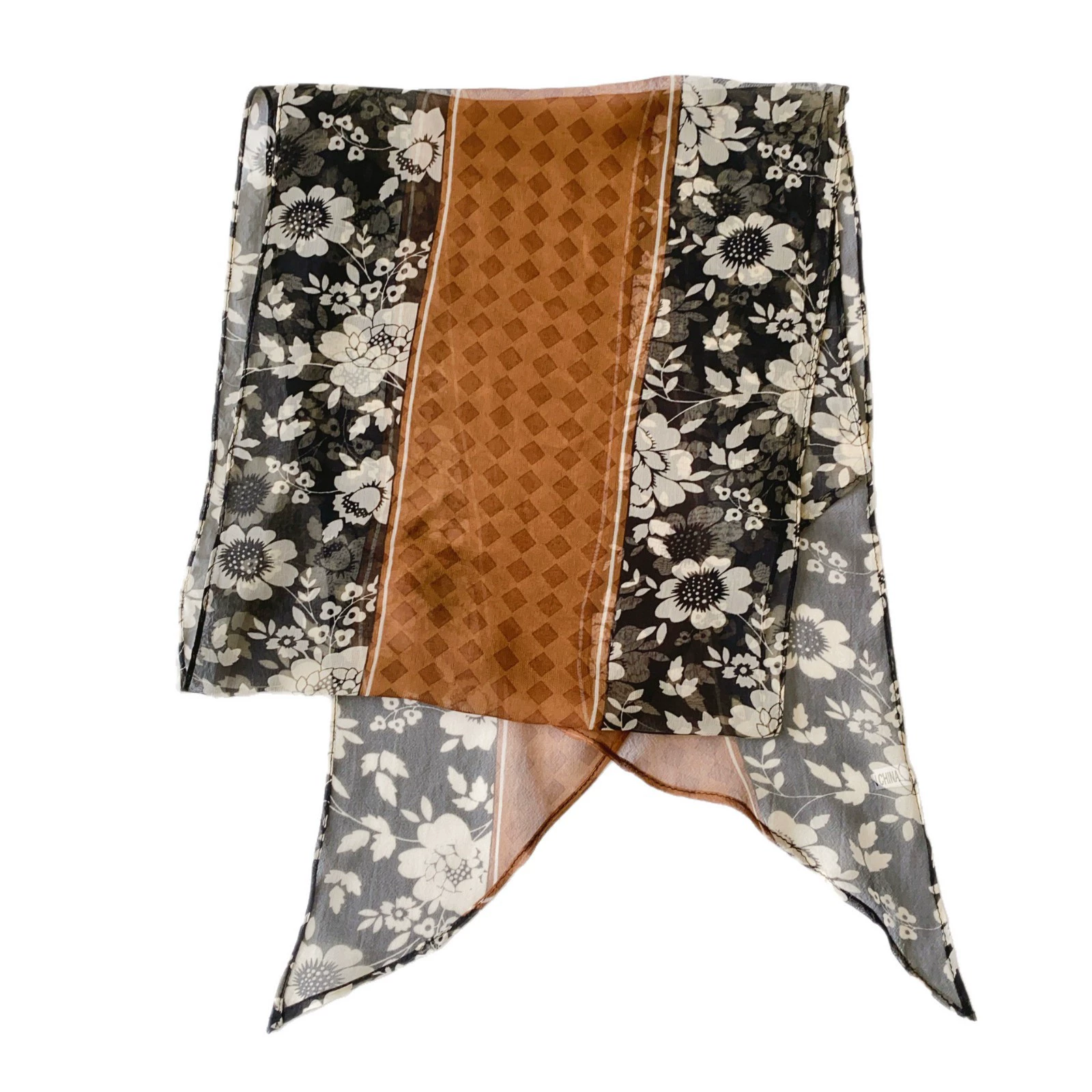 Chiffon Floral Long Scarf view 5