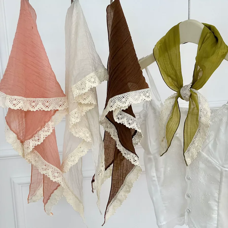 Lace Triangle Scarf with Waist Belt