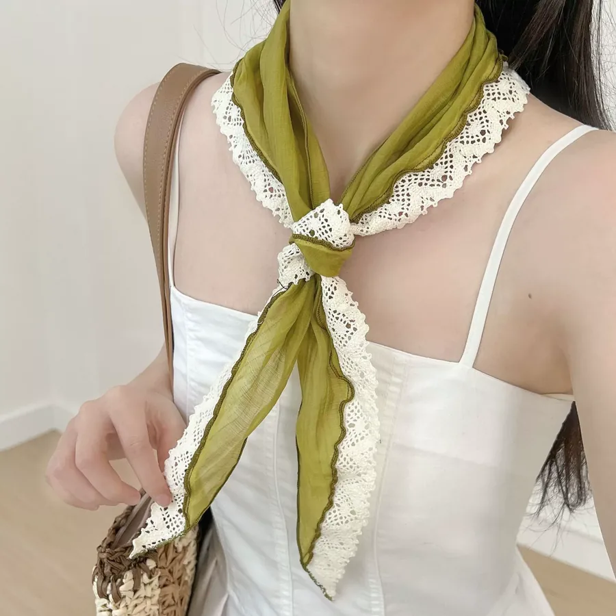 Lace Triangle Scarf with Waist Belt view 3