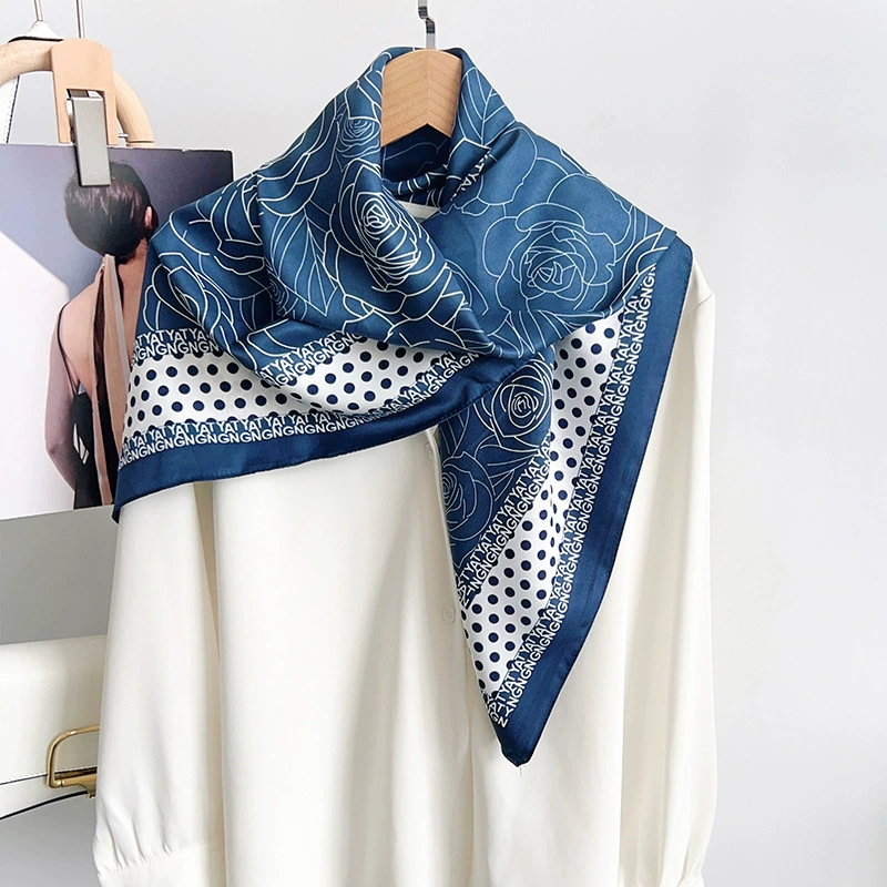 Camellia Print Square Scarf