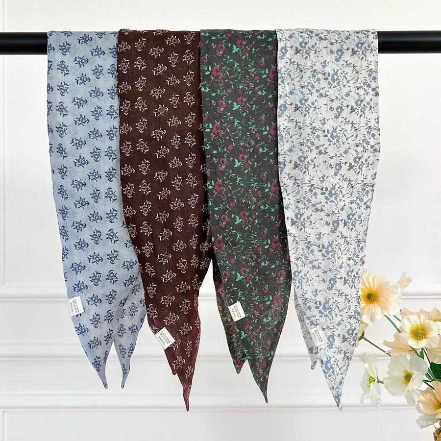 Ramie Scarf with Paisley Print view 3