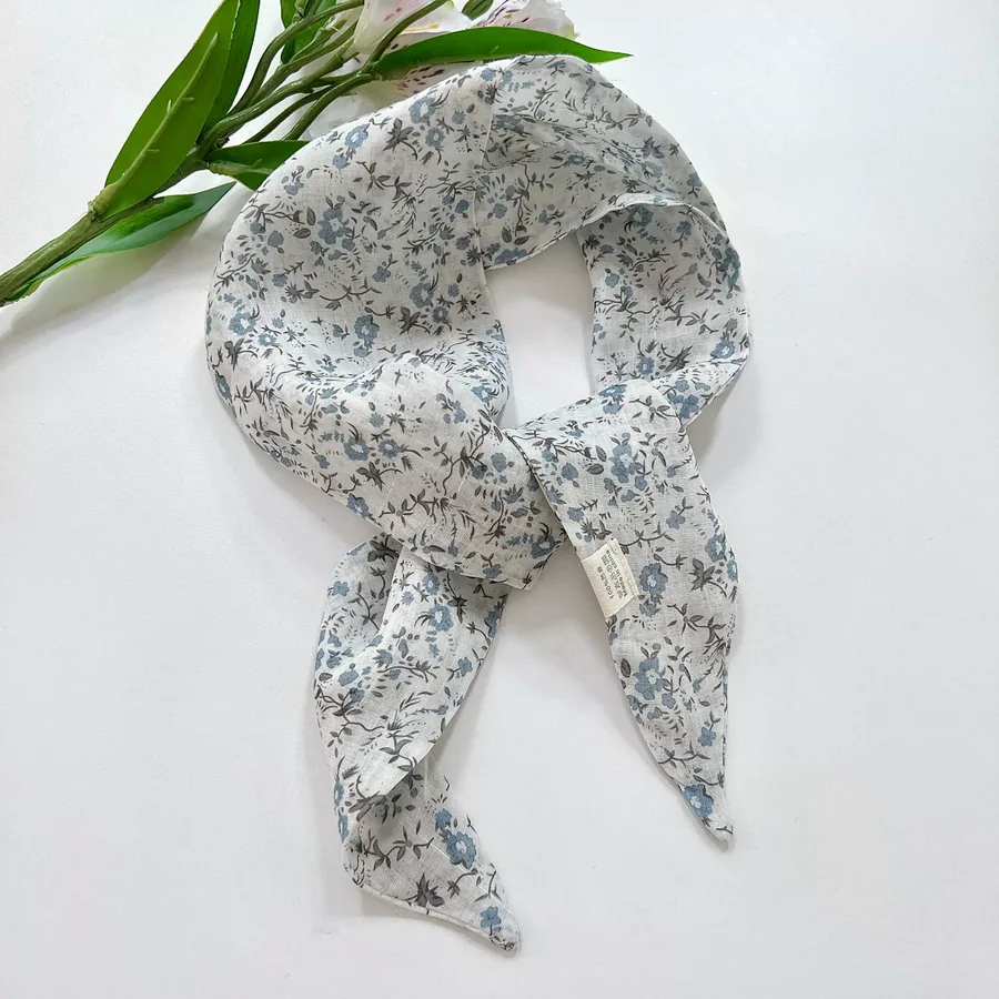 Ramie Scarf with Paisley Print view 9