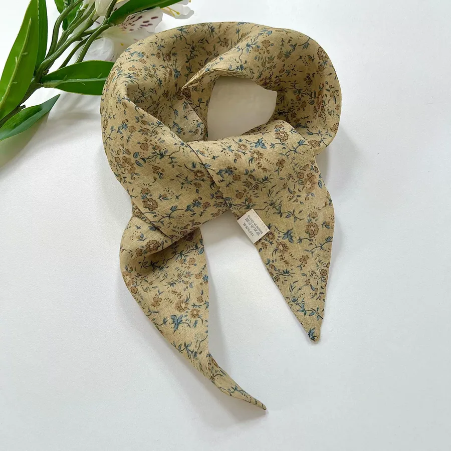 Ramie Scarf with Paisley Print view 10