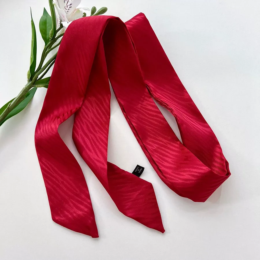 Solid Color Long Scarf with Wave Pattern view 9