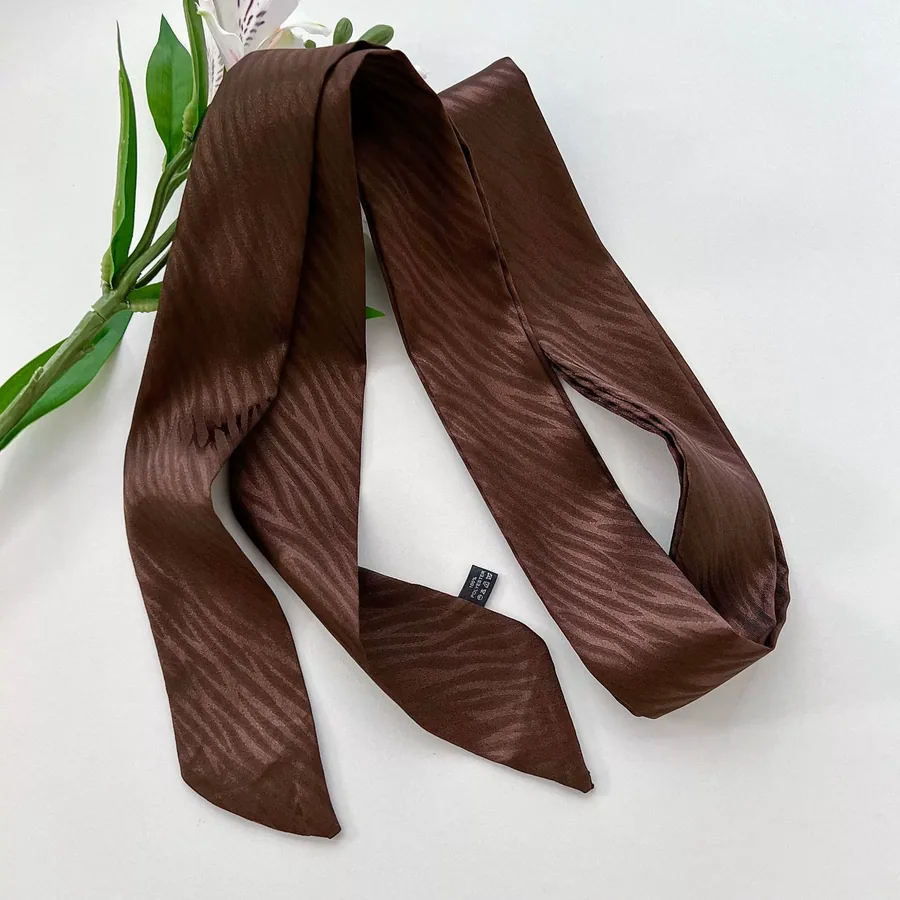 Solid Color Long Scarf with Wave Pattern view 11