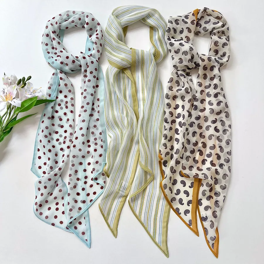 Silk Blend Long Scarf with Tassel view 2