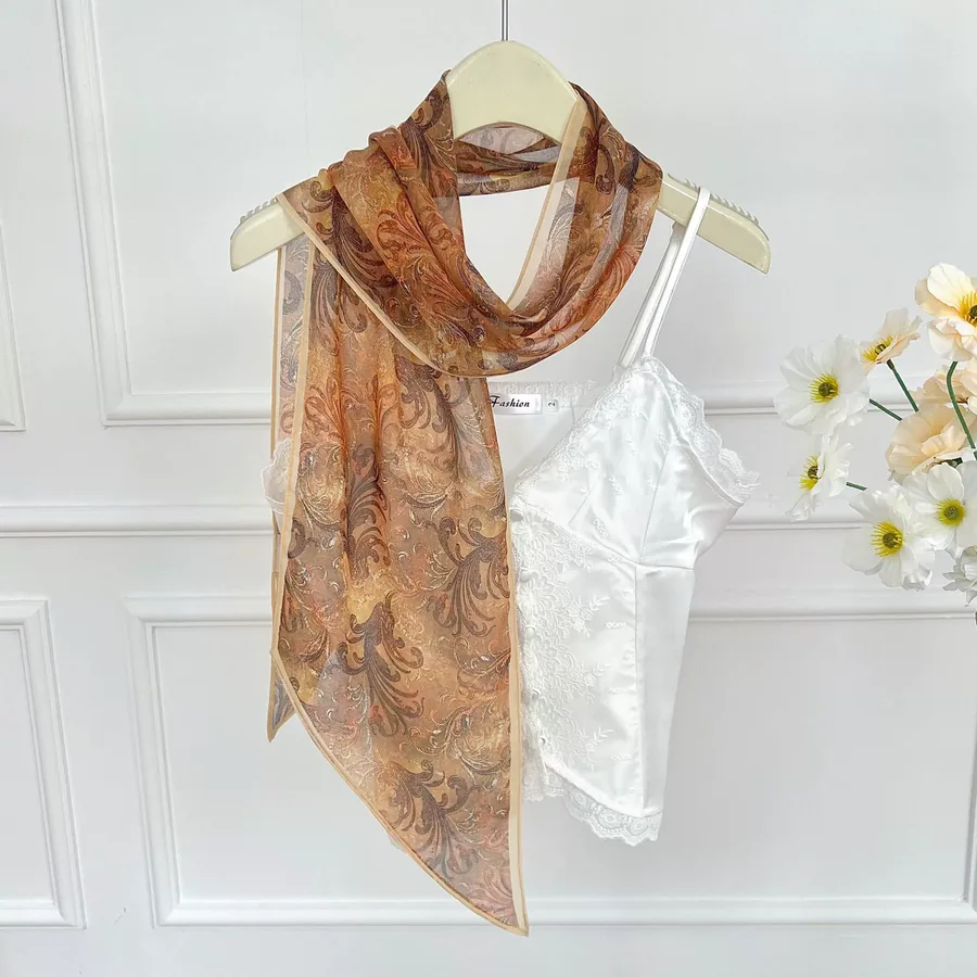 Silk Blend Long Scarf with Tassel view 11