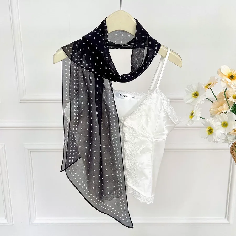 Silk Blend Long Scarf with Tassel view 12