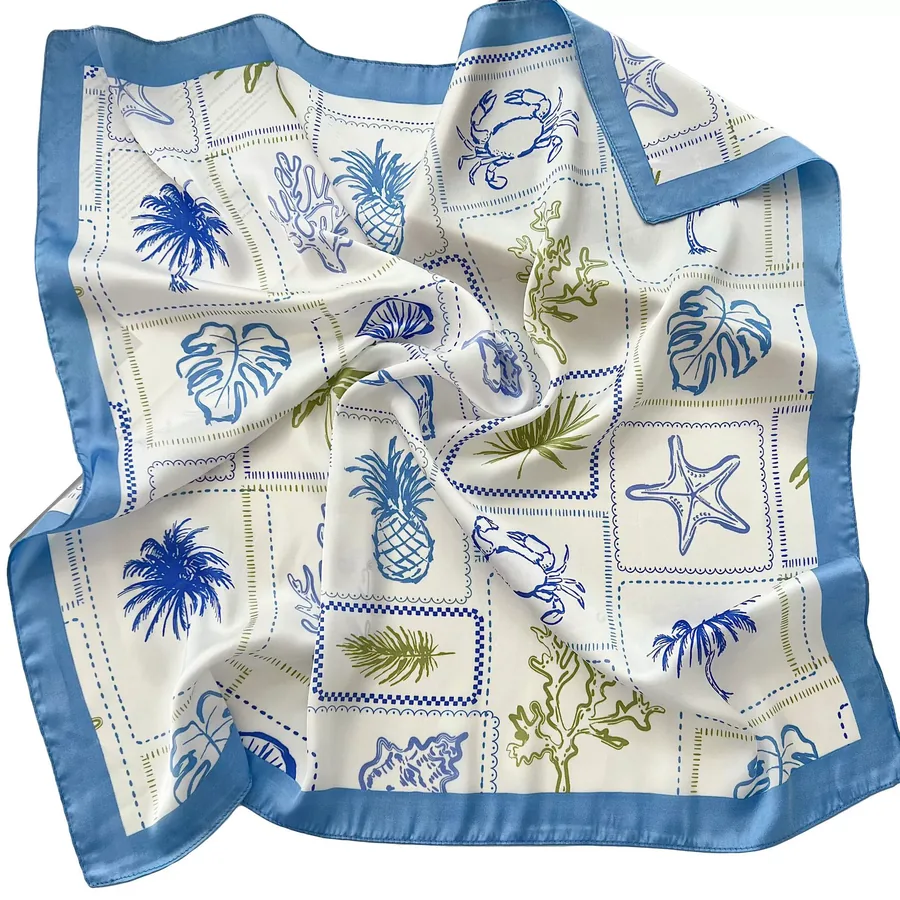 Printed Square Scarf with Tie view 5