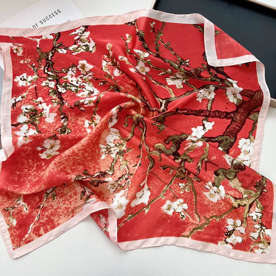 Printed Square Scarf with Tie view 8