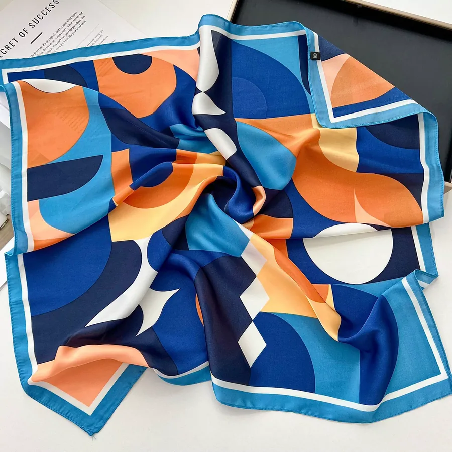 Printed Square Scarf with Tie view 11