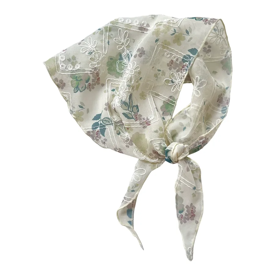Embroidered Triangle Scarf view 5