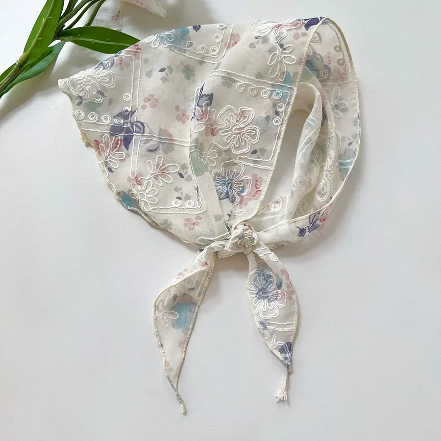 Embroidered Triangle Scarf view 8