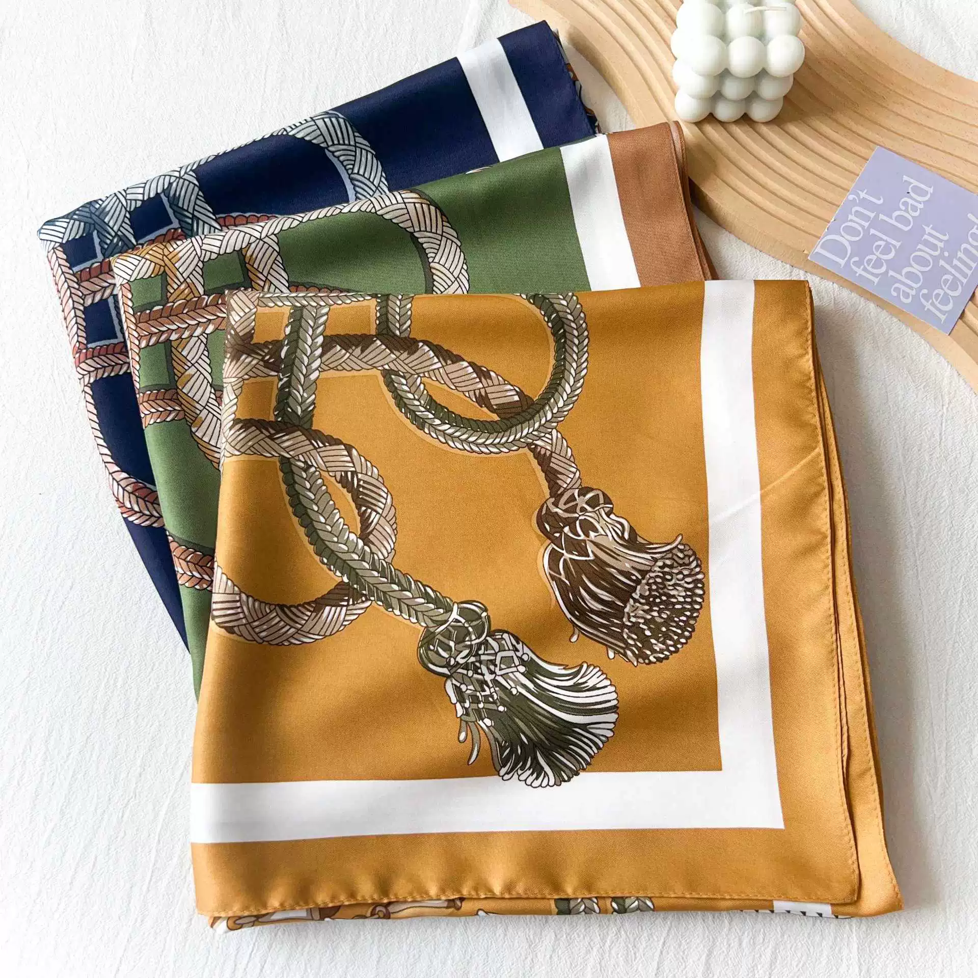 Satin Large Square Scarf view 4