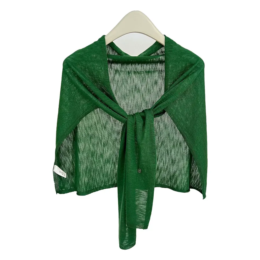 Linen Blend Shawl with Solid Color view 5