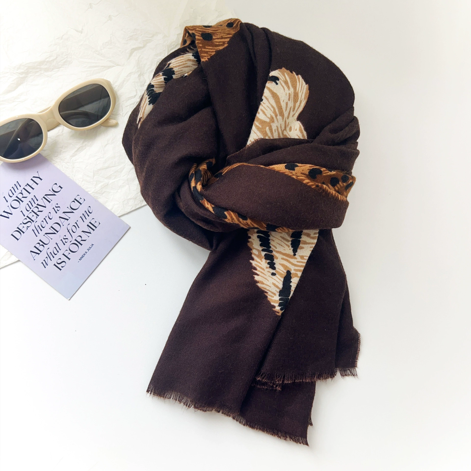 Leopard Print Scarf view 3