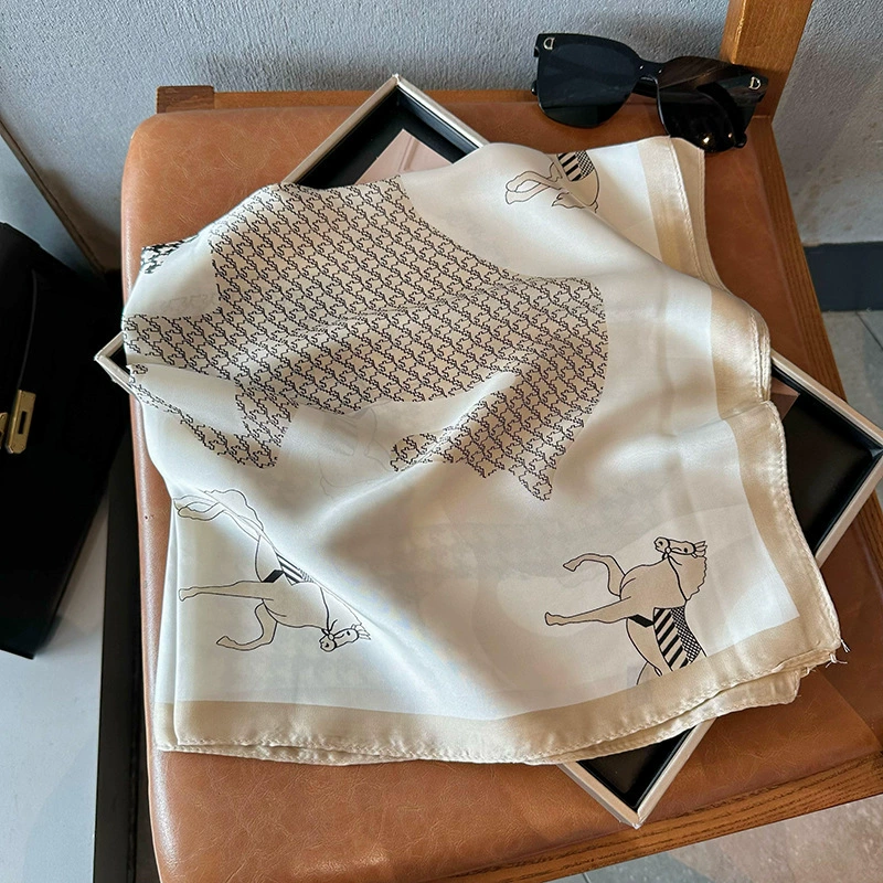 Polyester Square Scarf with Letter Print