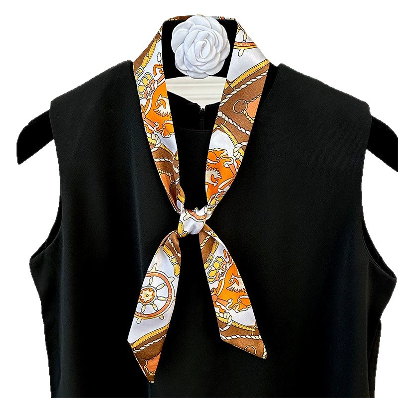 Polyester Square Scarf with Letter Print view 5