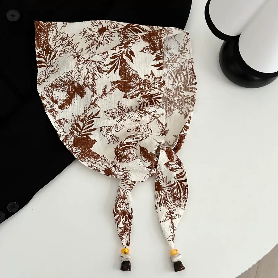 Polyester Square Scarf with Letter Print view 8