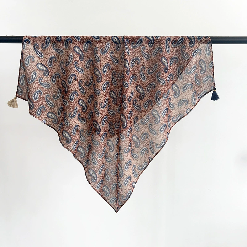 Carré en polyester rétro à motifs paisley