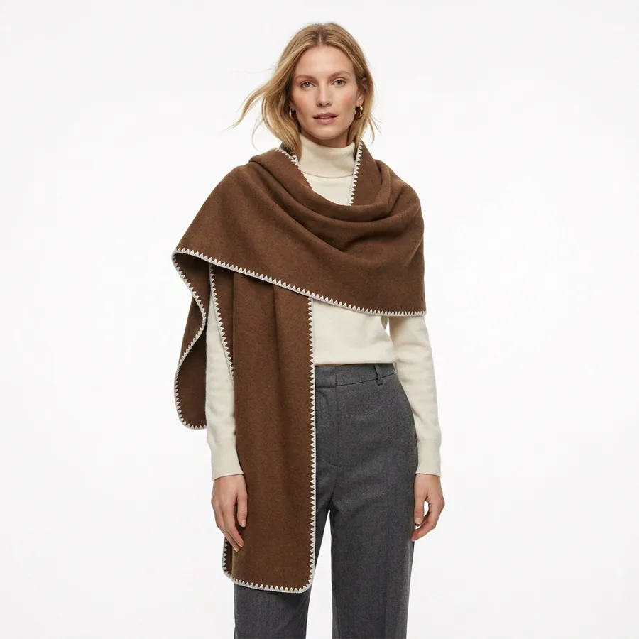 Shell Stitch Knit Scarf