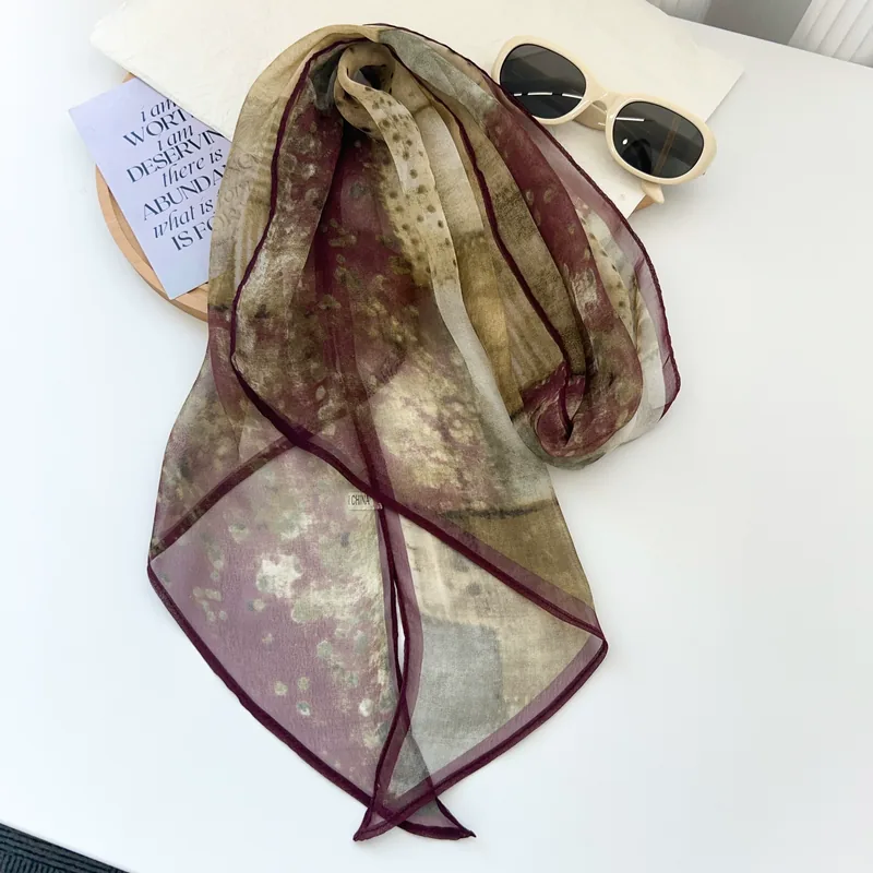 Monet Garden Chiffon Twilly Scarf