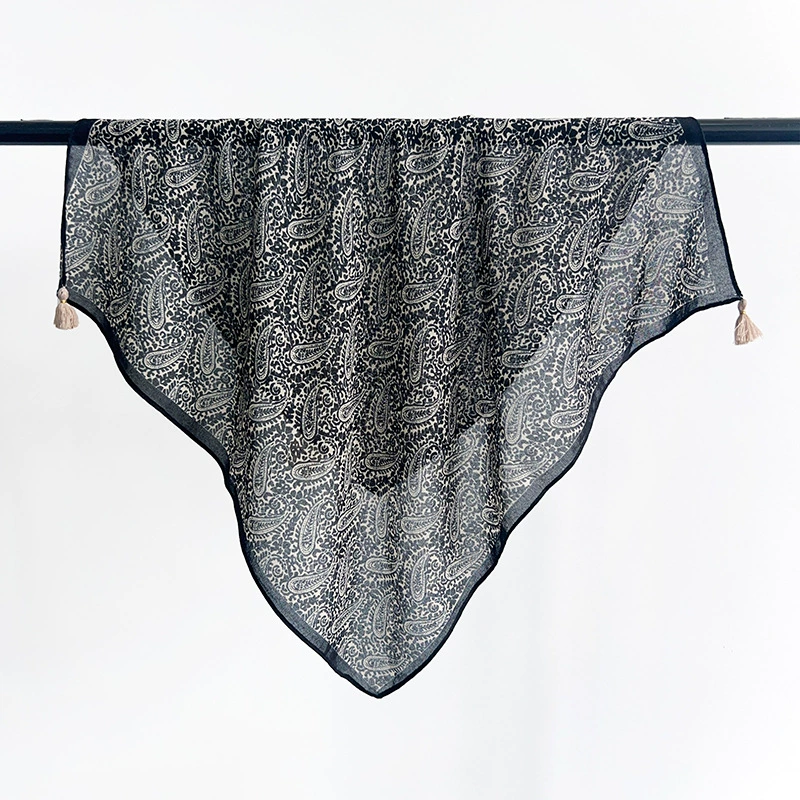 Carré à franges motifs paisley view 3
