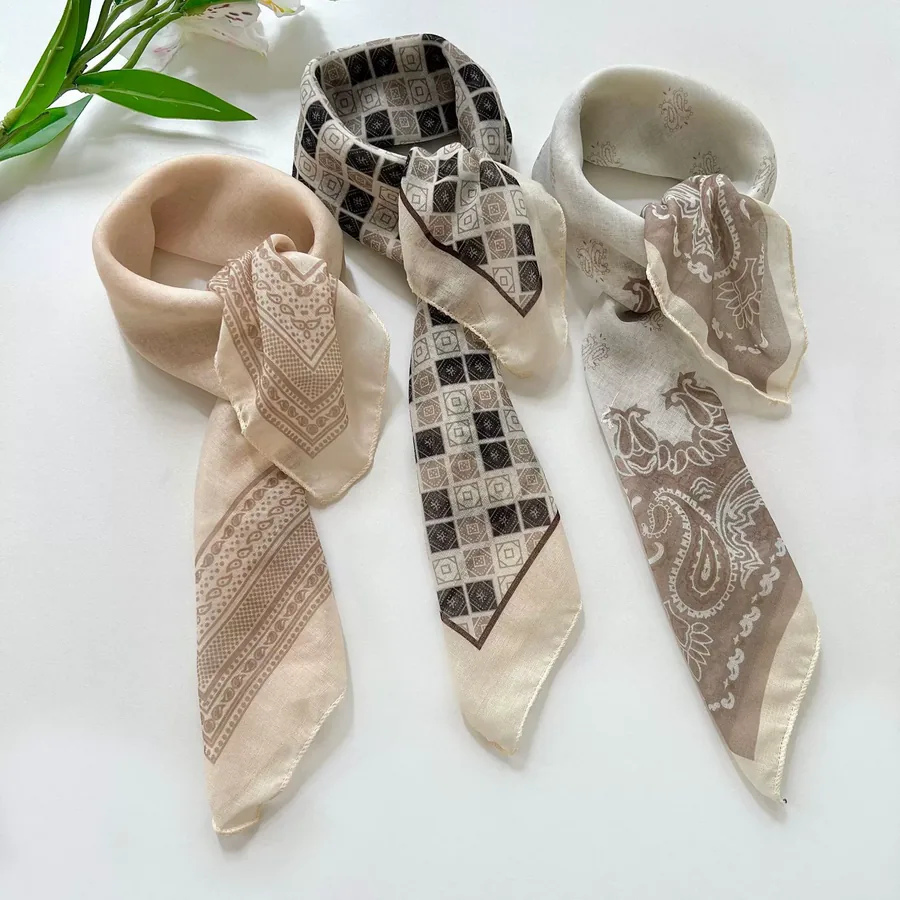 Paisley Square Scarf with Polka Dot view 2