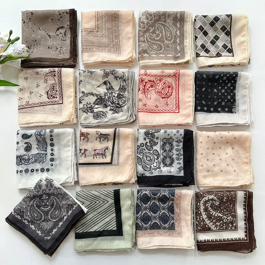 Paisley Square Scarf with Polka Dot view 3