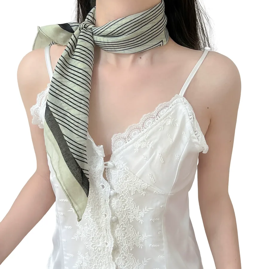 Paisley Square Scarf with Polka Dot view 5