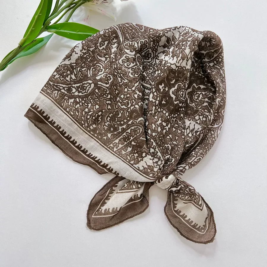 Paisley Square Scarf with Polka Dot view 10