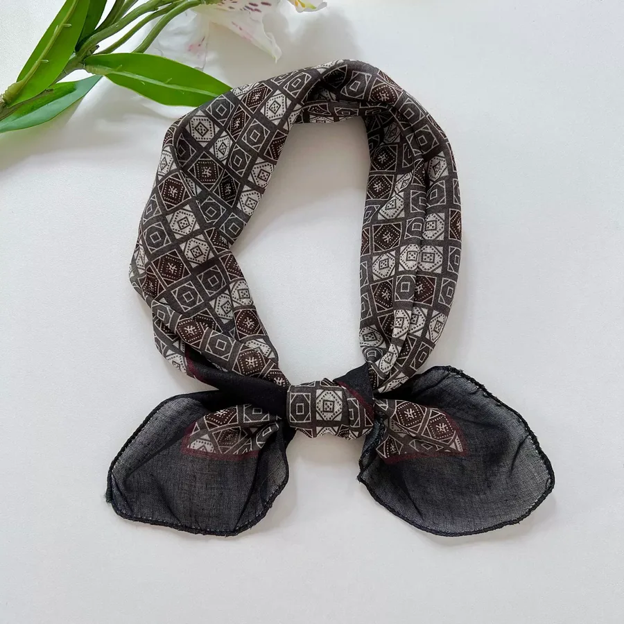 Paisley Square Scarf with Polka Dot view 11