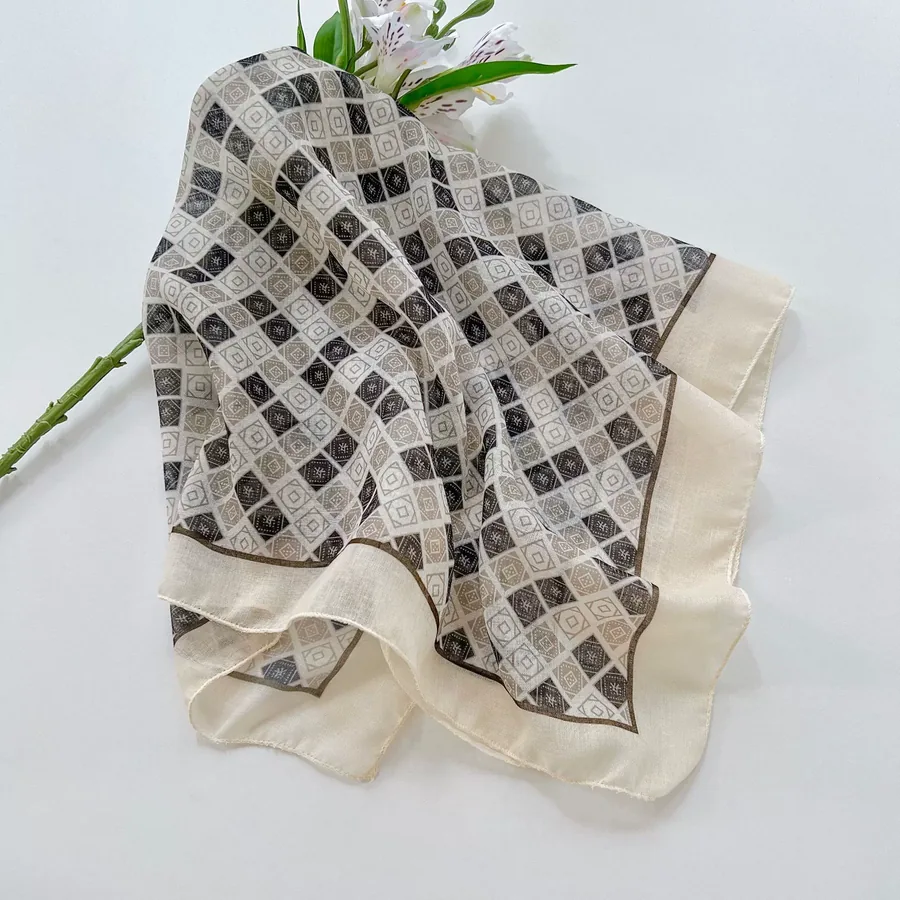 Paisley Square Scarf with Polka Dot view 12