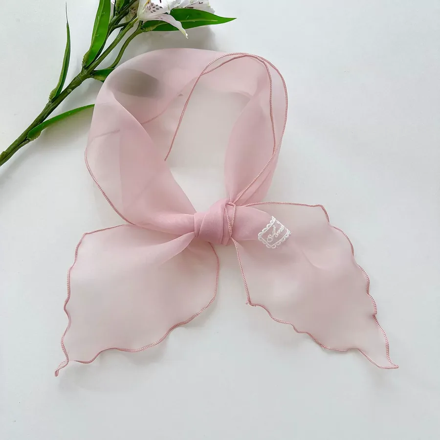 Solid Color Long Scarf with Embroidery view 7