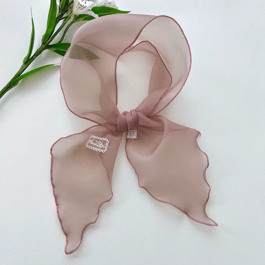 Solid Color Long Scarf with Embroidery view 10