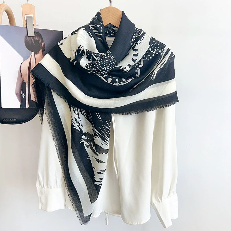 Leopard Print Silk Square Scarf view 3