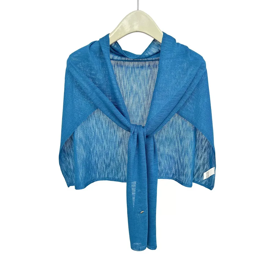 Knitted Shawl with Solid Color view 5