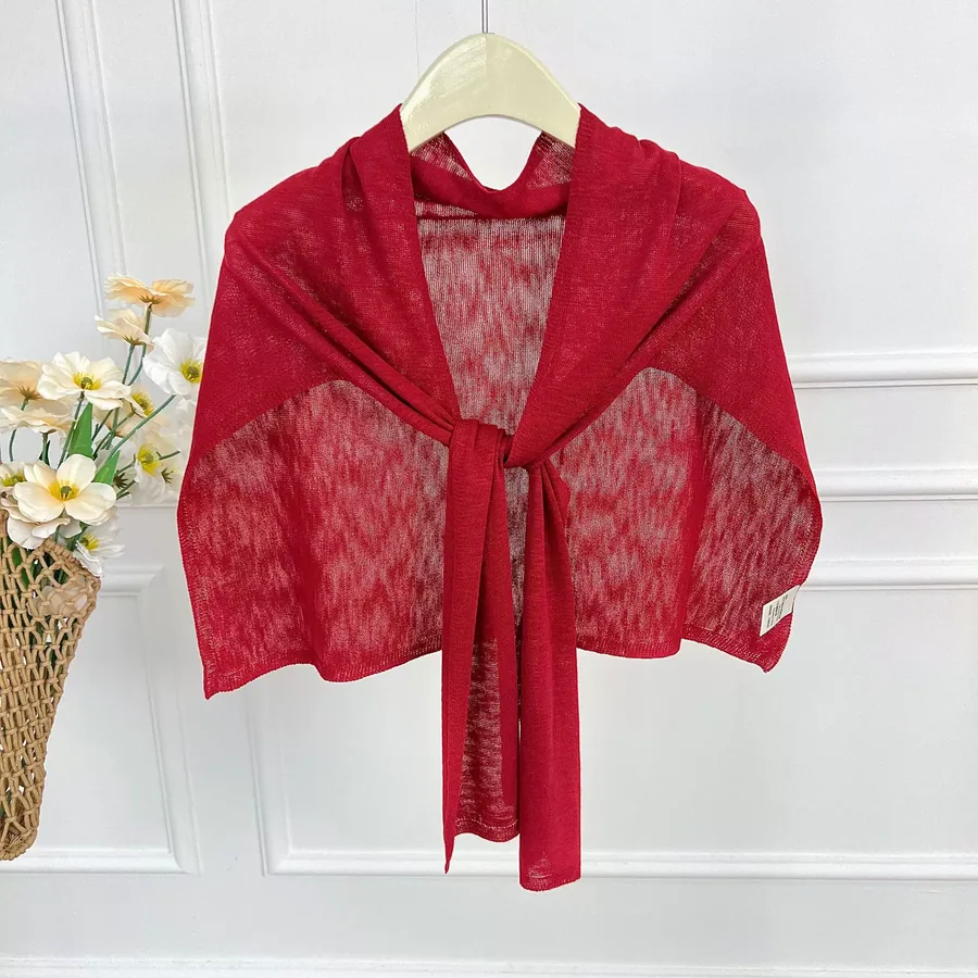 Knitted Shawl with Solid Color view 7