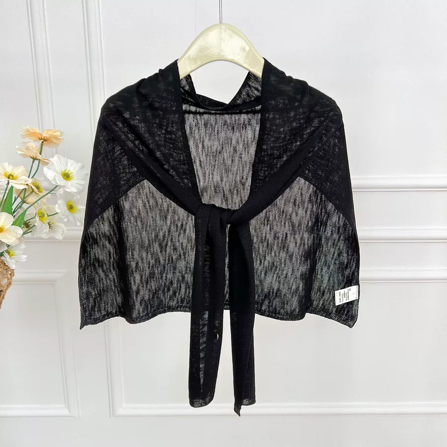 Knitted Shawl with Solid Color view 8