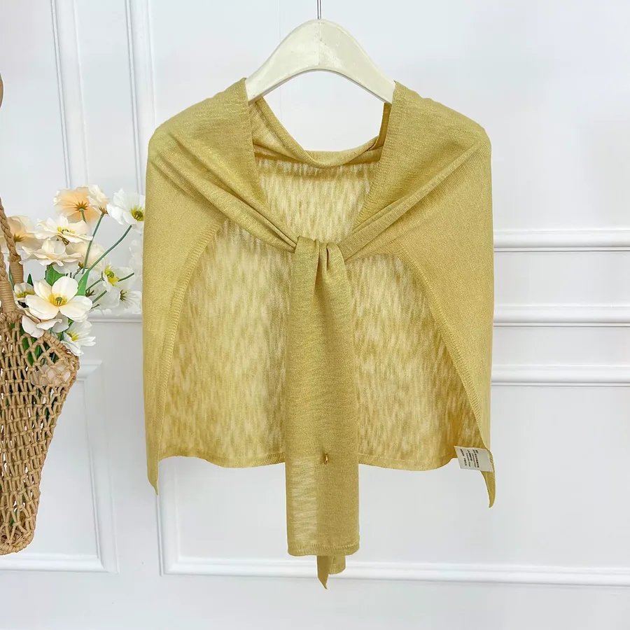 Knitted Shawl with Solid Color view 10
