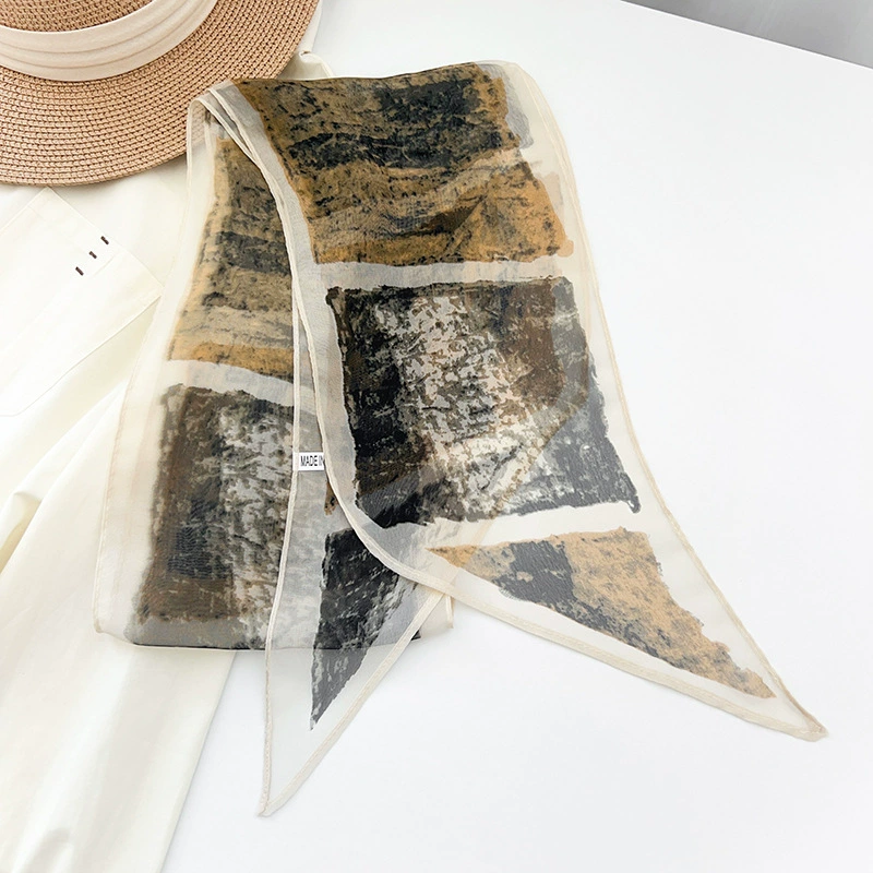 Oil Painting Chiffon Twilly Scarf