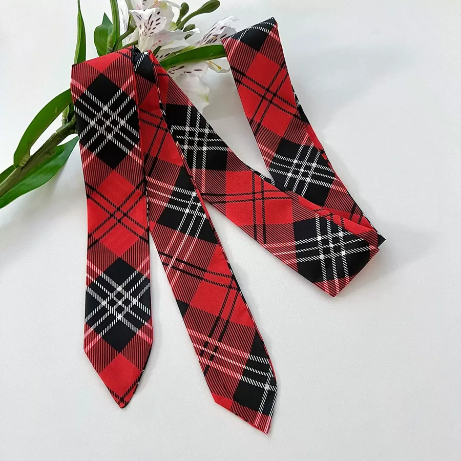 Striped Long Scarf with Tie view 7