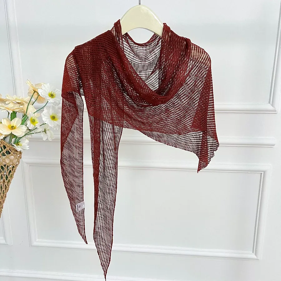 Triangle Shawl with Hollow Out view 8