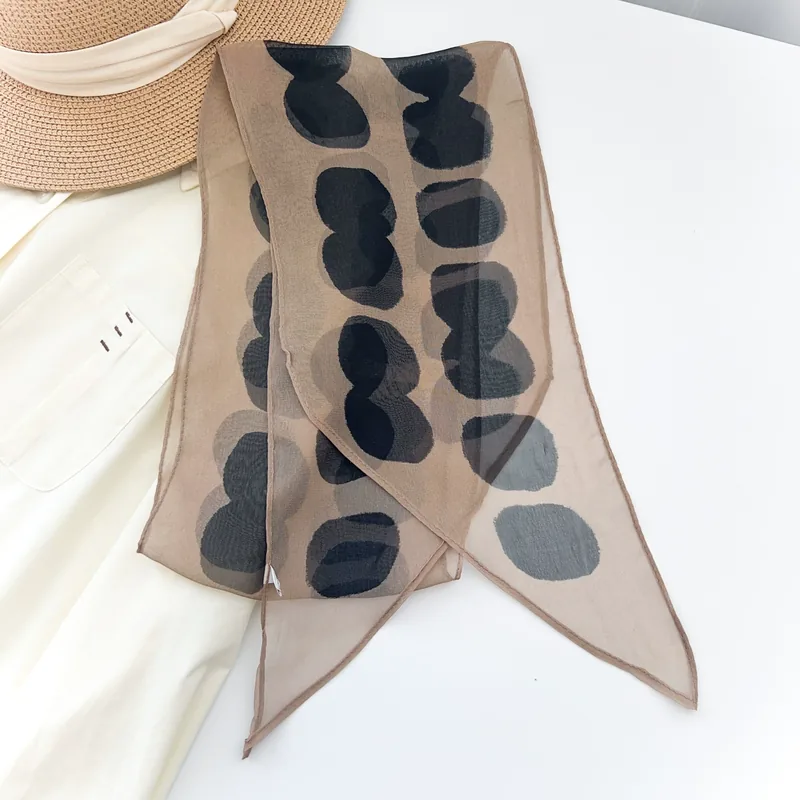 Polka Dot Chiffon Twilly Scarf