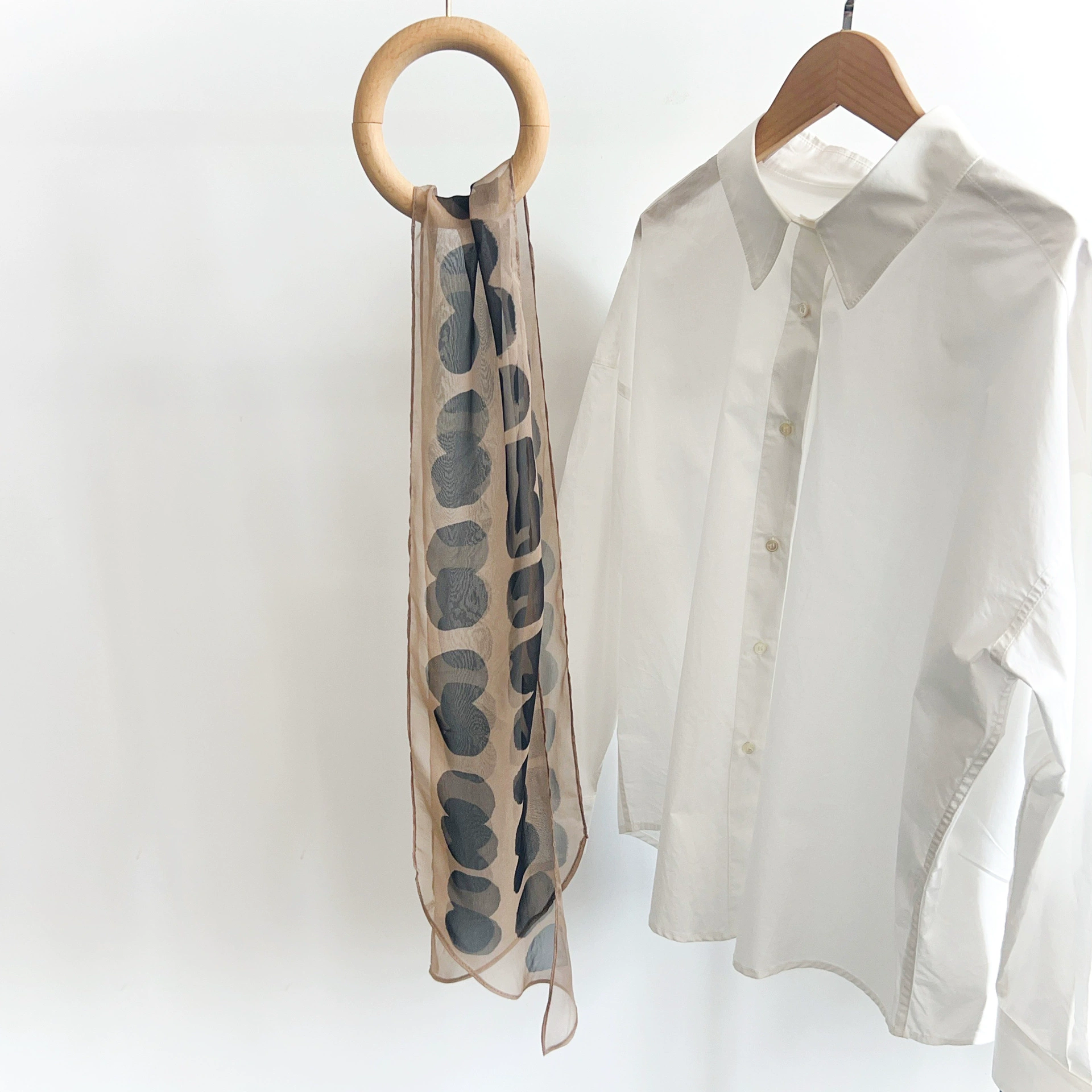 Polka Dot Chiffon Twilly Scarf view 4
