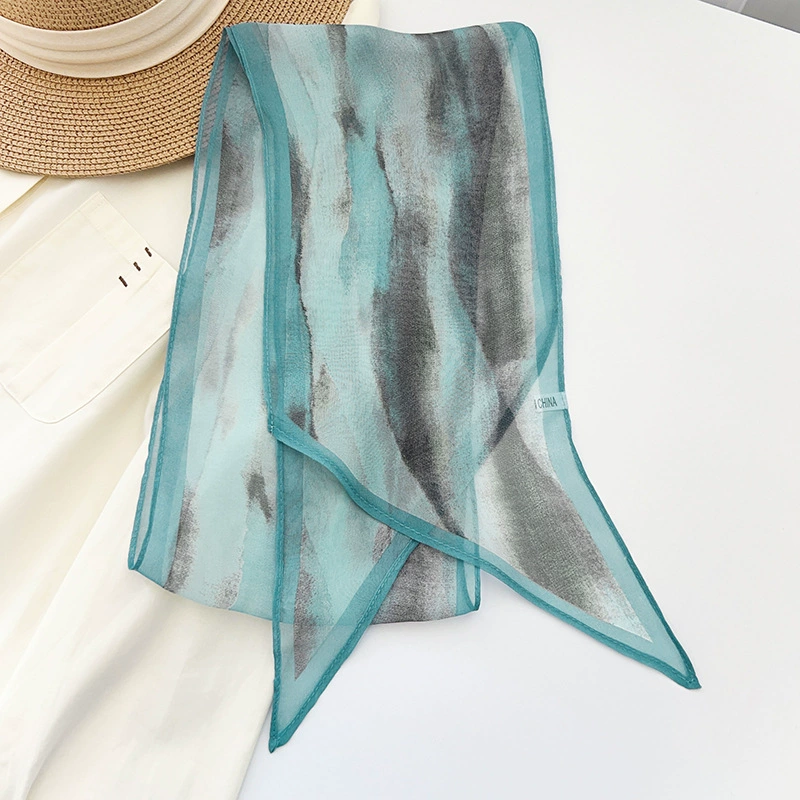 Blue Chiffon Twilly Scarf